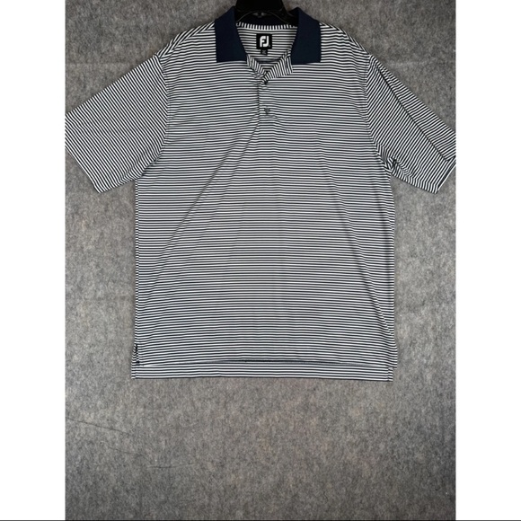 FootJoy Other - FootJoy Polo Shirt Men's Large Black White Striped Golf Stretch Performance